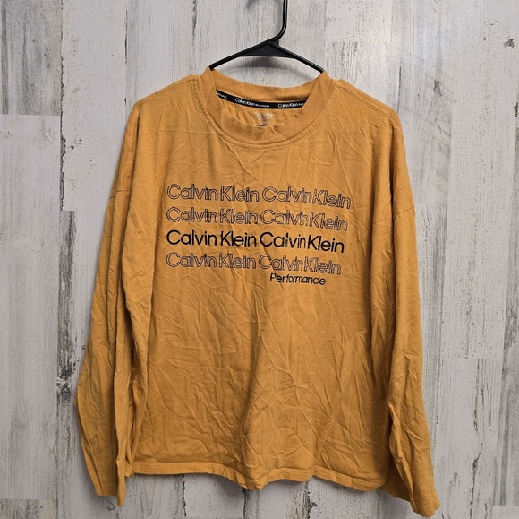 Calvin Klein Performance Mustard Long Sleeve Shirt Womens Plus Size 2X - Picture 8 of 8